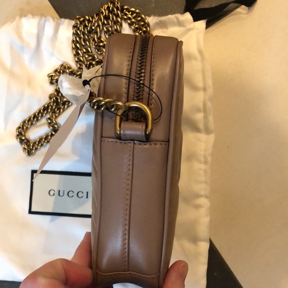 Gucci Mini GG Marmont Crossbody Bag in Nude Rose NEW - Picture 7 of 10